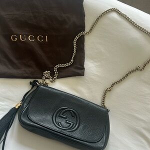 Gucci Pebbled Calf Skin Medium SoHo Flap Crossbody